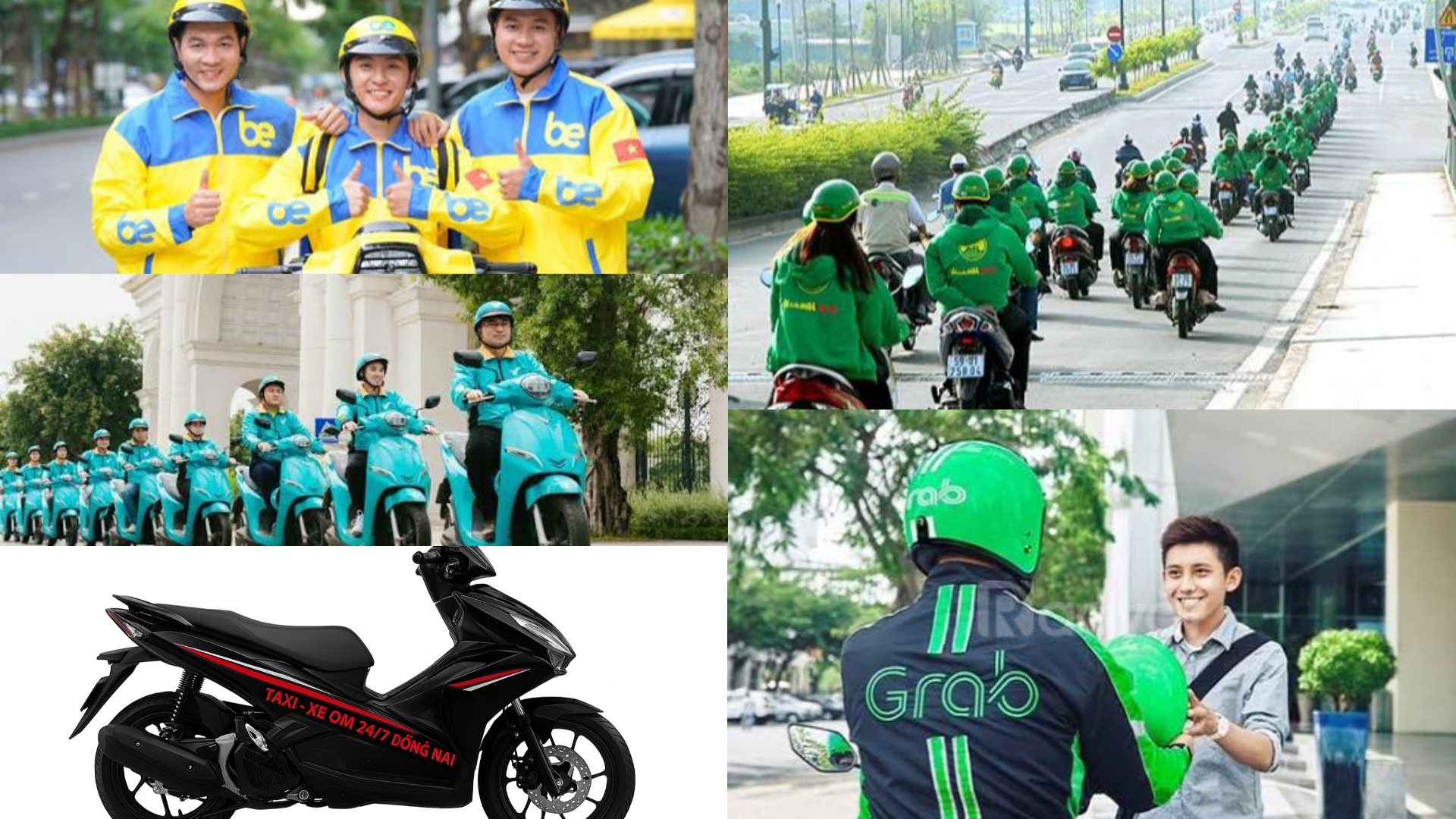 so sánh 5 hãng xe ôm – taxi công nghệ tại Đồng Nai gồm Grab, Taxi Xe Ôm 247 Đồng Nai, Mai Linh, Be và Xanh SM, giúp khách hàng dễ dàng lựa chọn dịch vụ phù hợp.
