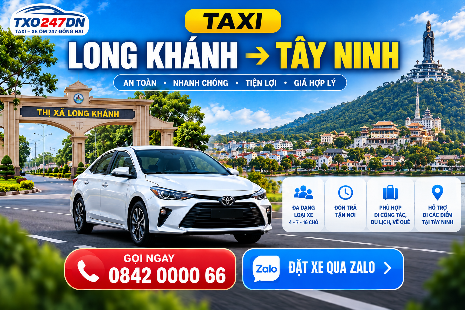 Taxi Long Khánh Đi Tây Ninh