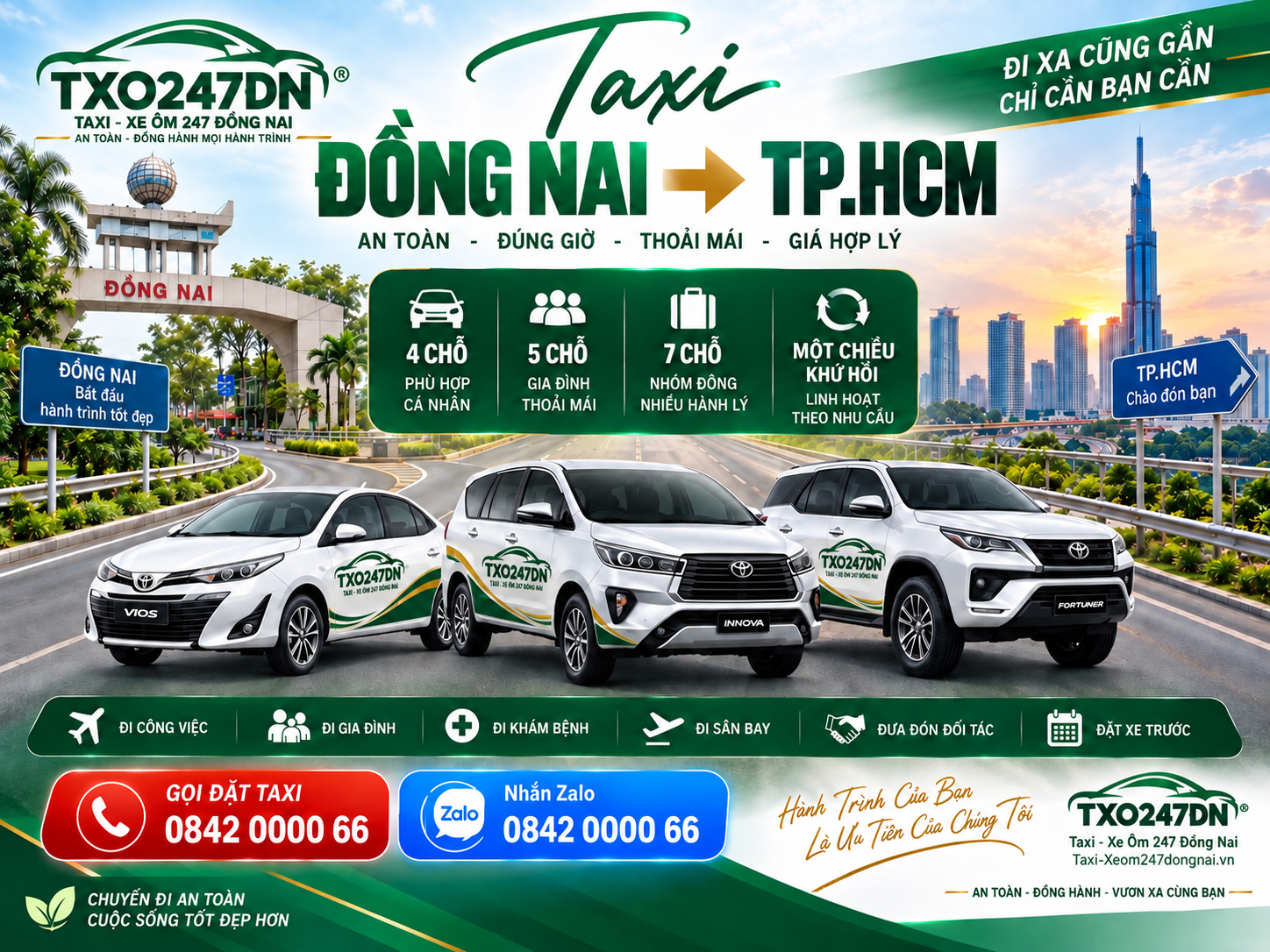 Taxi Đồng Nai đi TP.HCM