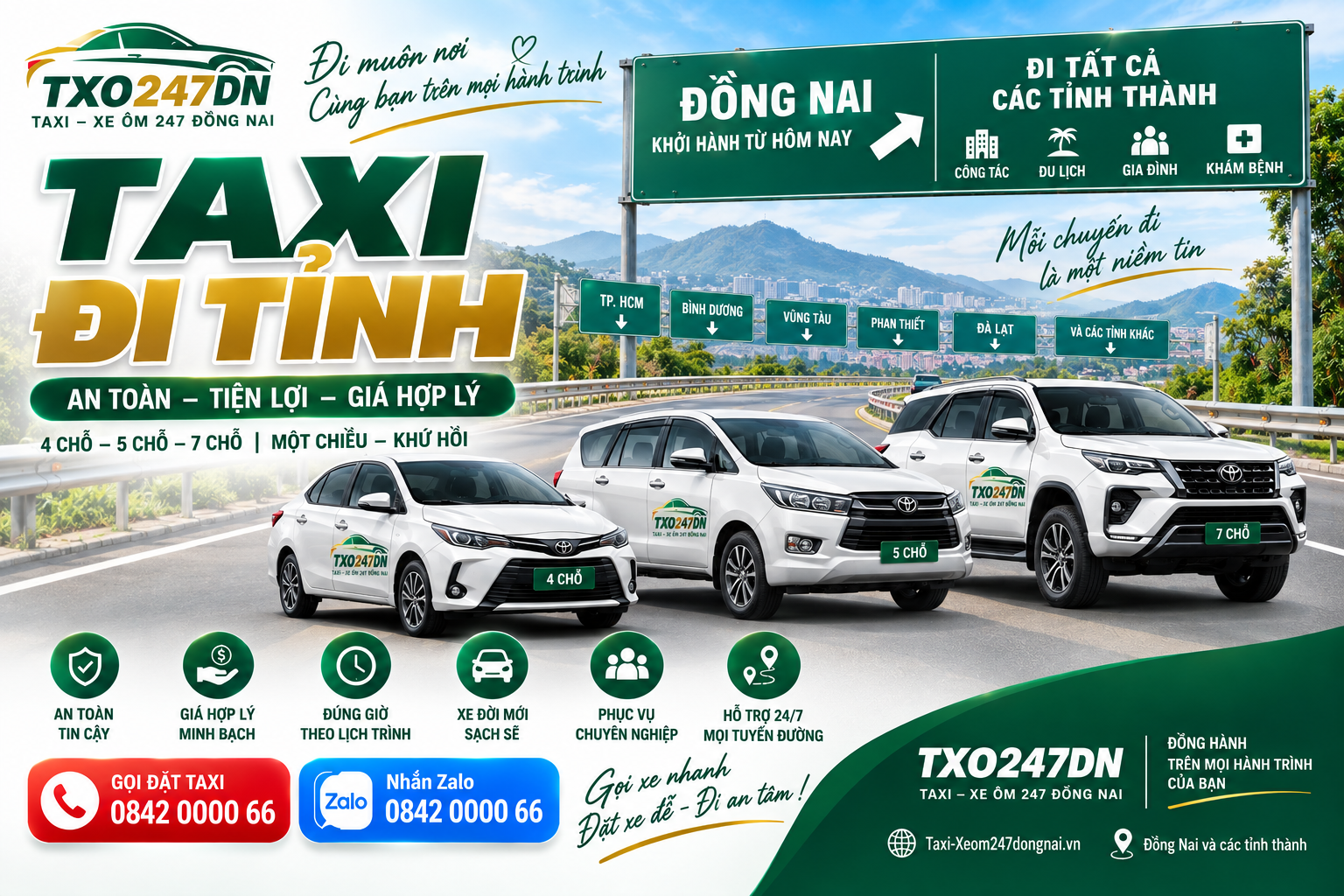 Taxi đi tỉnh