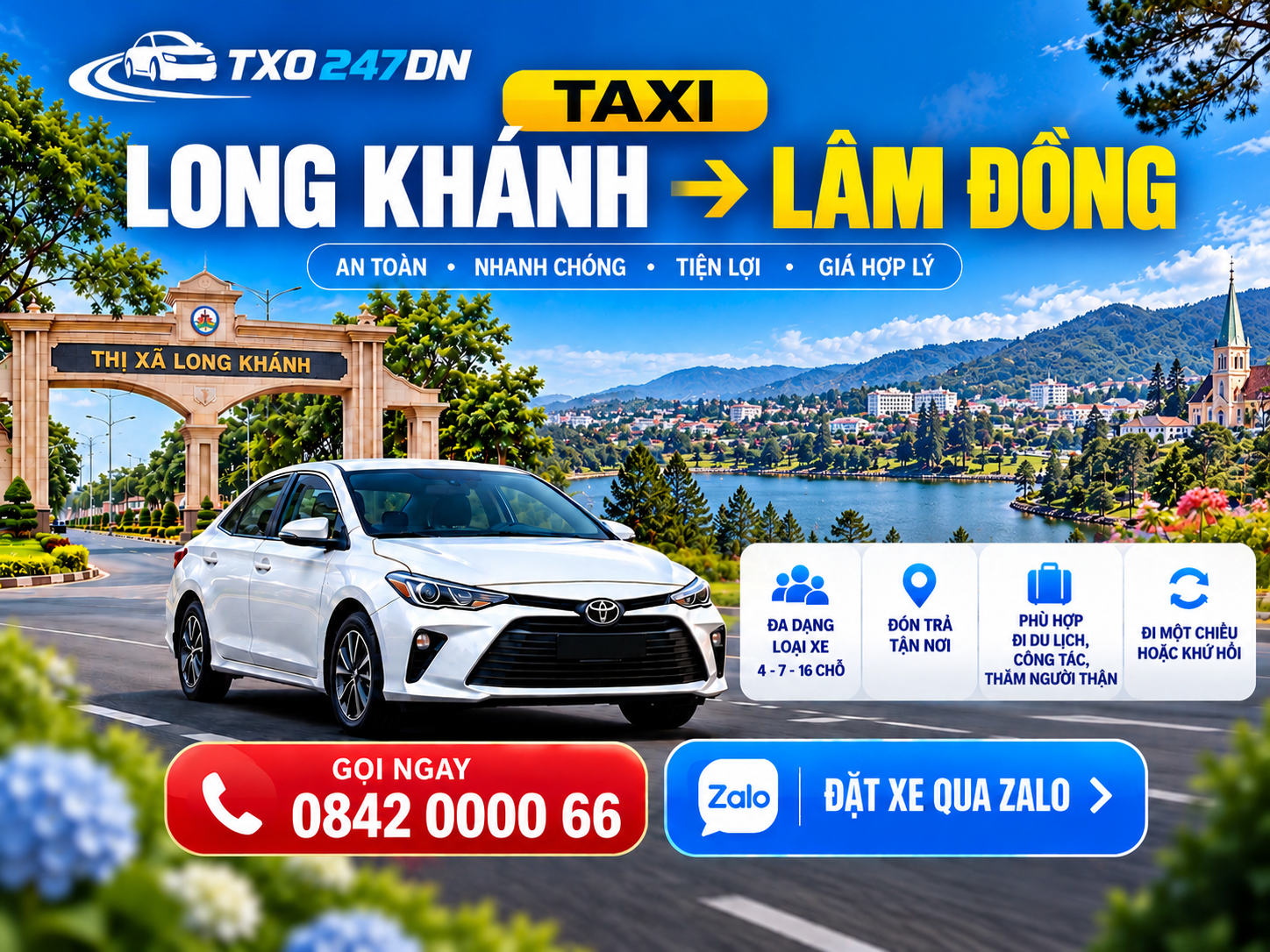 Taxi Long Khánh Đi Lâm Đồng