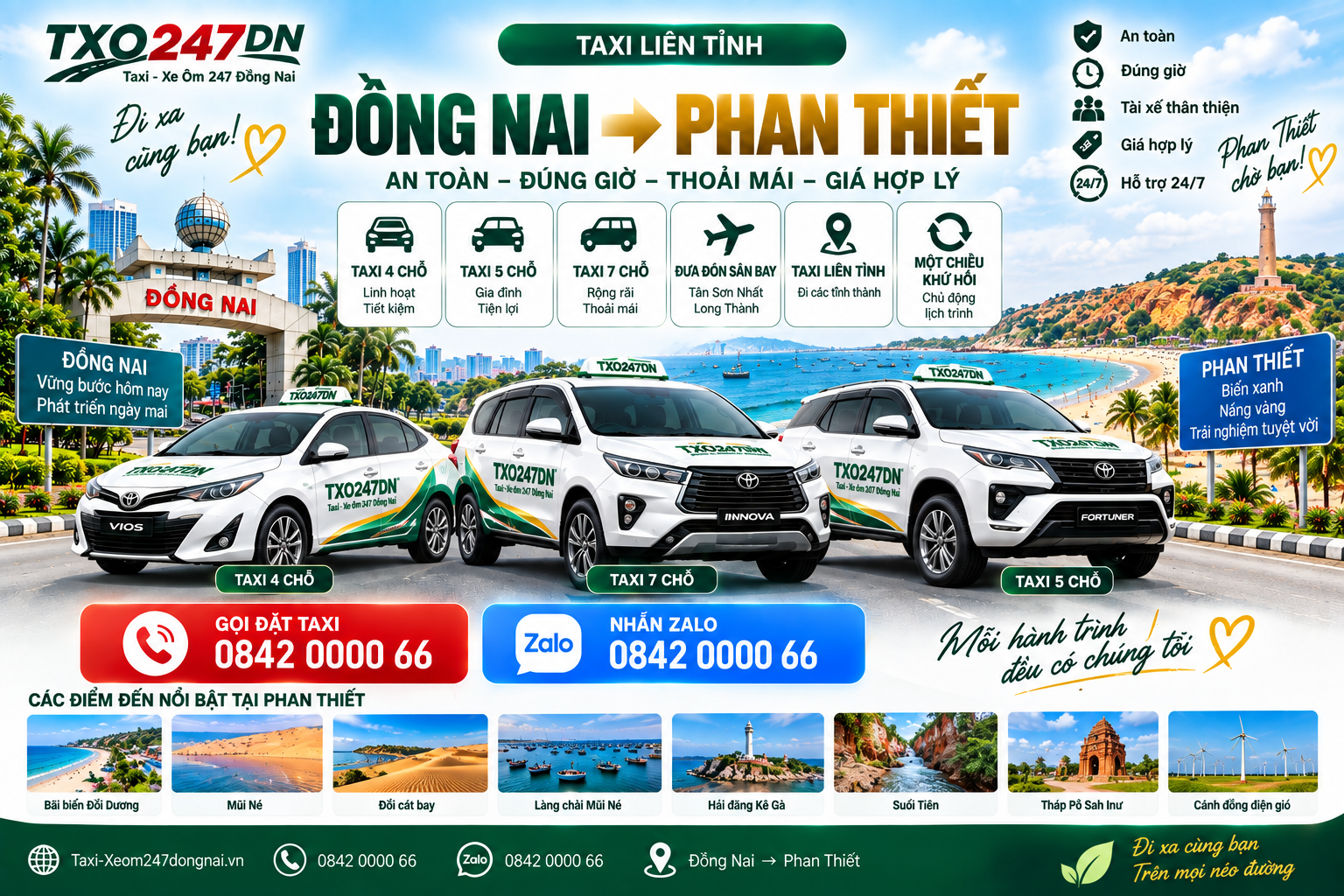 Taxi Đồng Nai Đi Phan Thiết