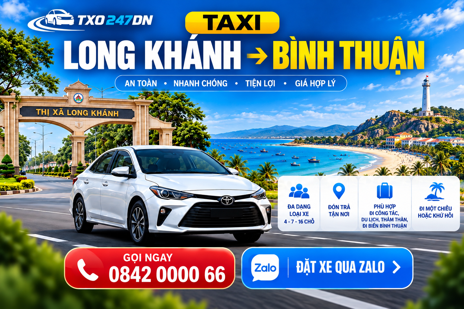 Taxi Long Khánh Đi Bình Thuận