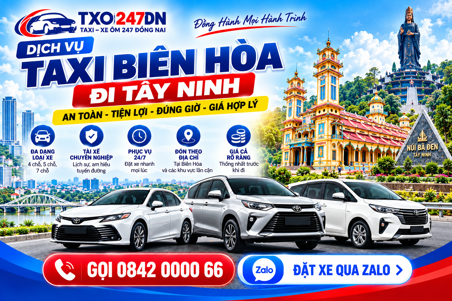 Taxi Biên Hòa đi Tây Ninh