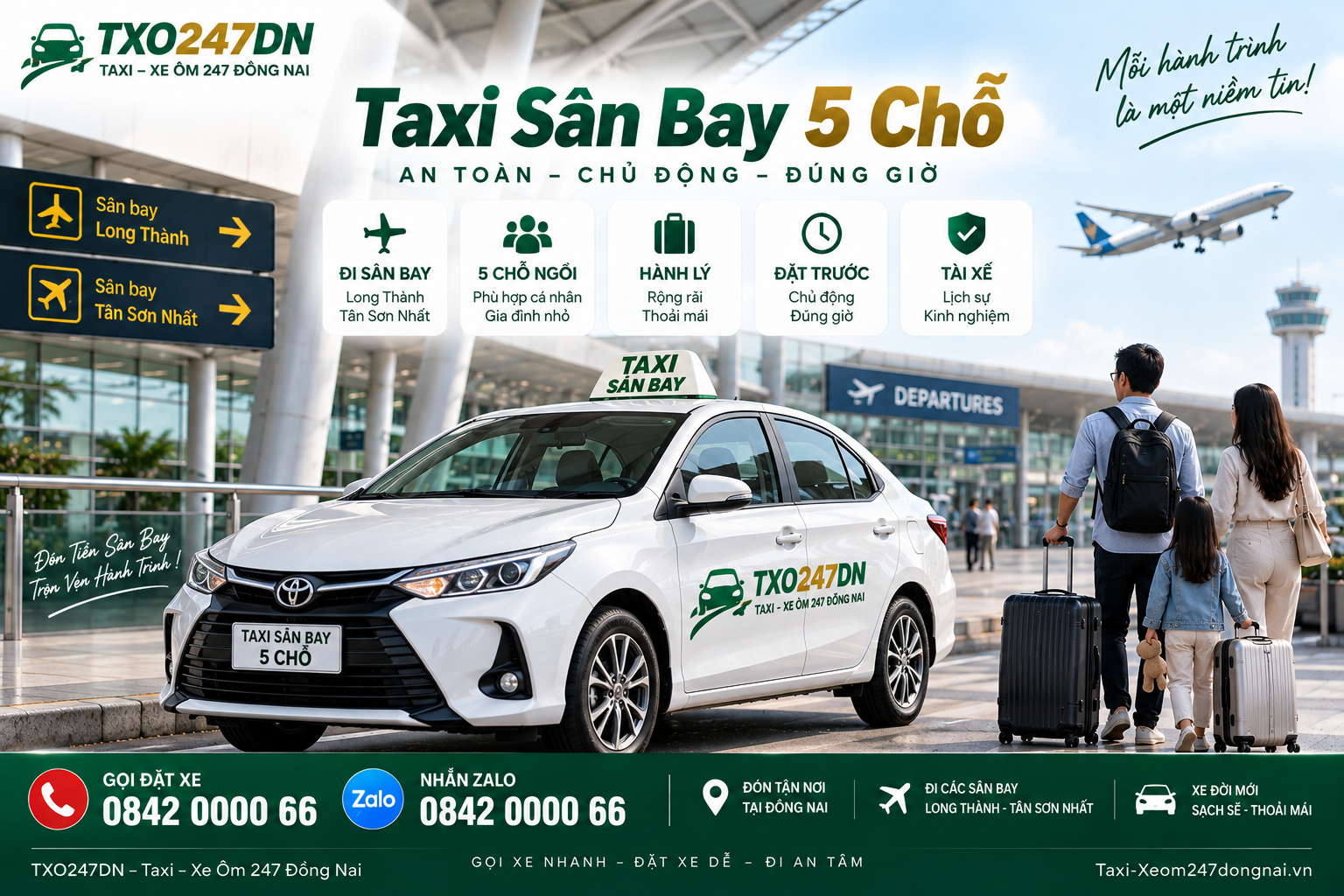 Taxi sân bay 5 chỗ