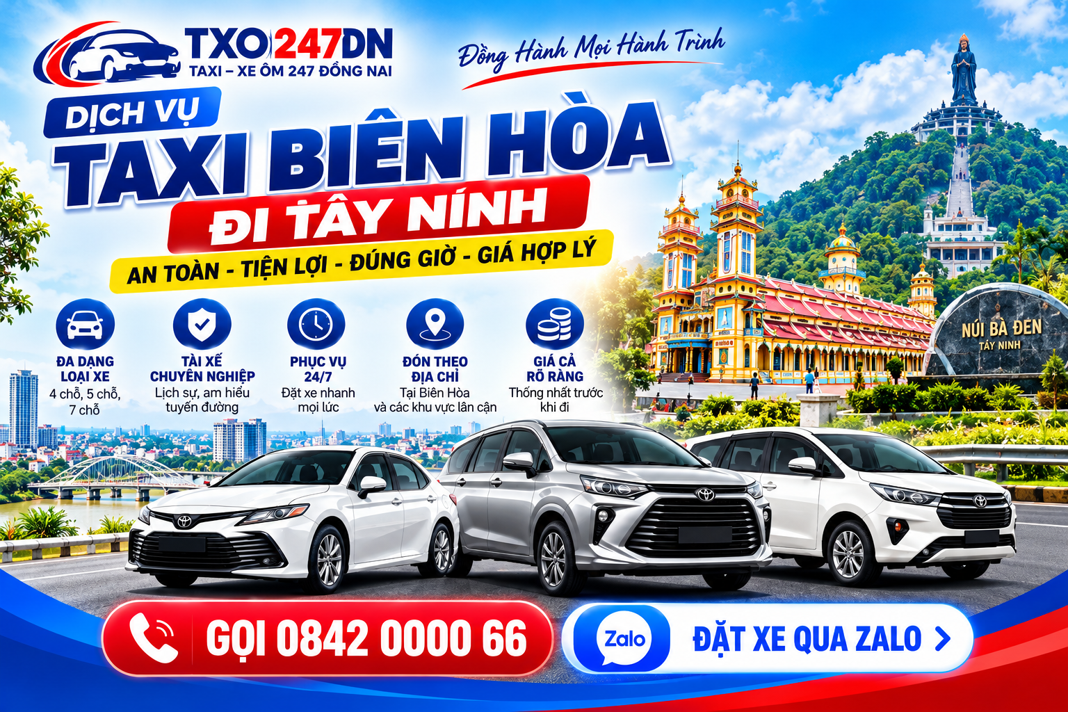Taxi Biên Hòa đi Tây Ninh