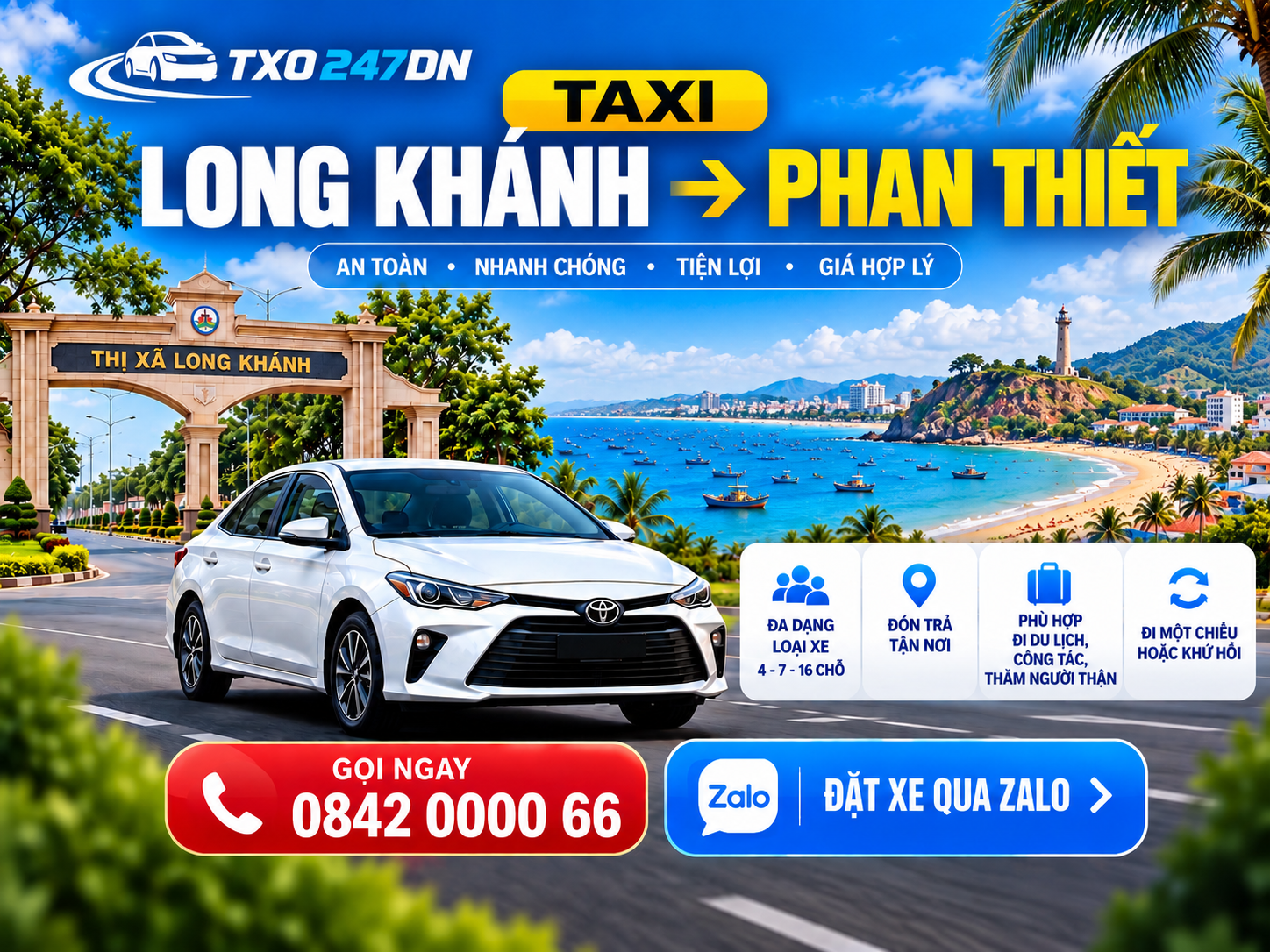 Taxi Long Khánh Đi Phan Thiết