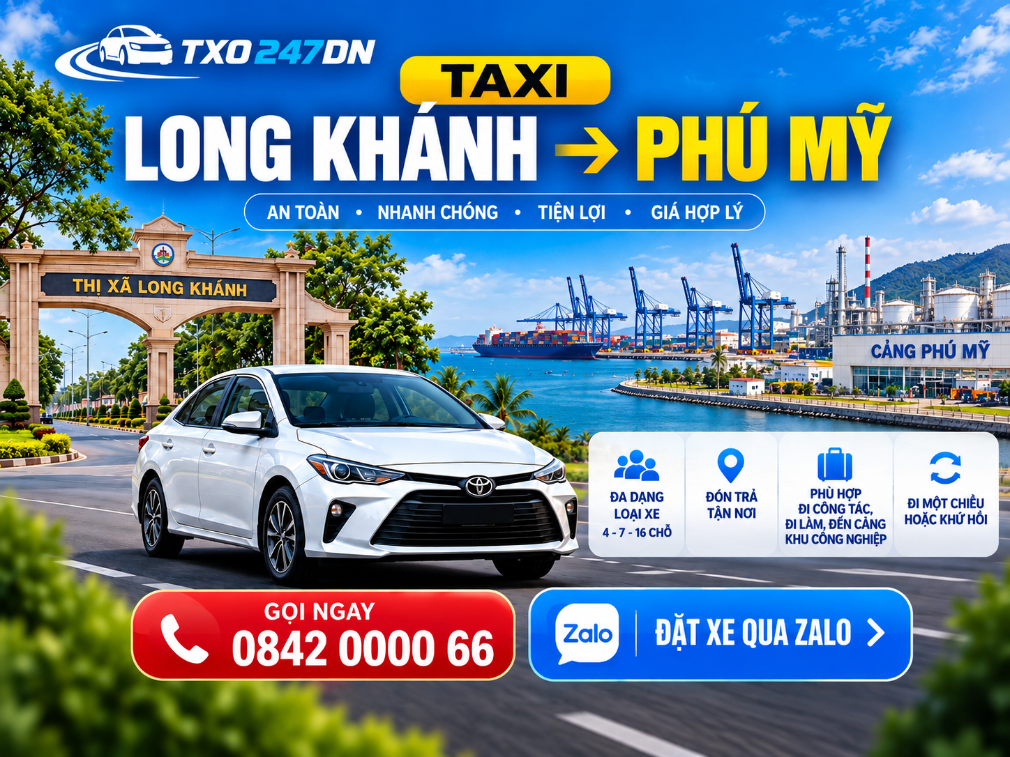 Taxi Long Khánh Đi Phú Mỹ