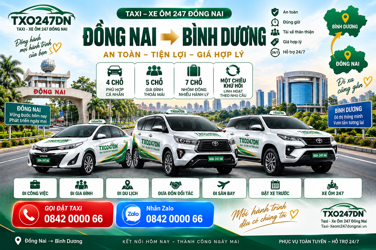 Taxi Đồng Nai Đi Bình Dương