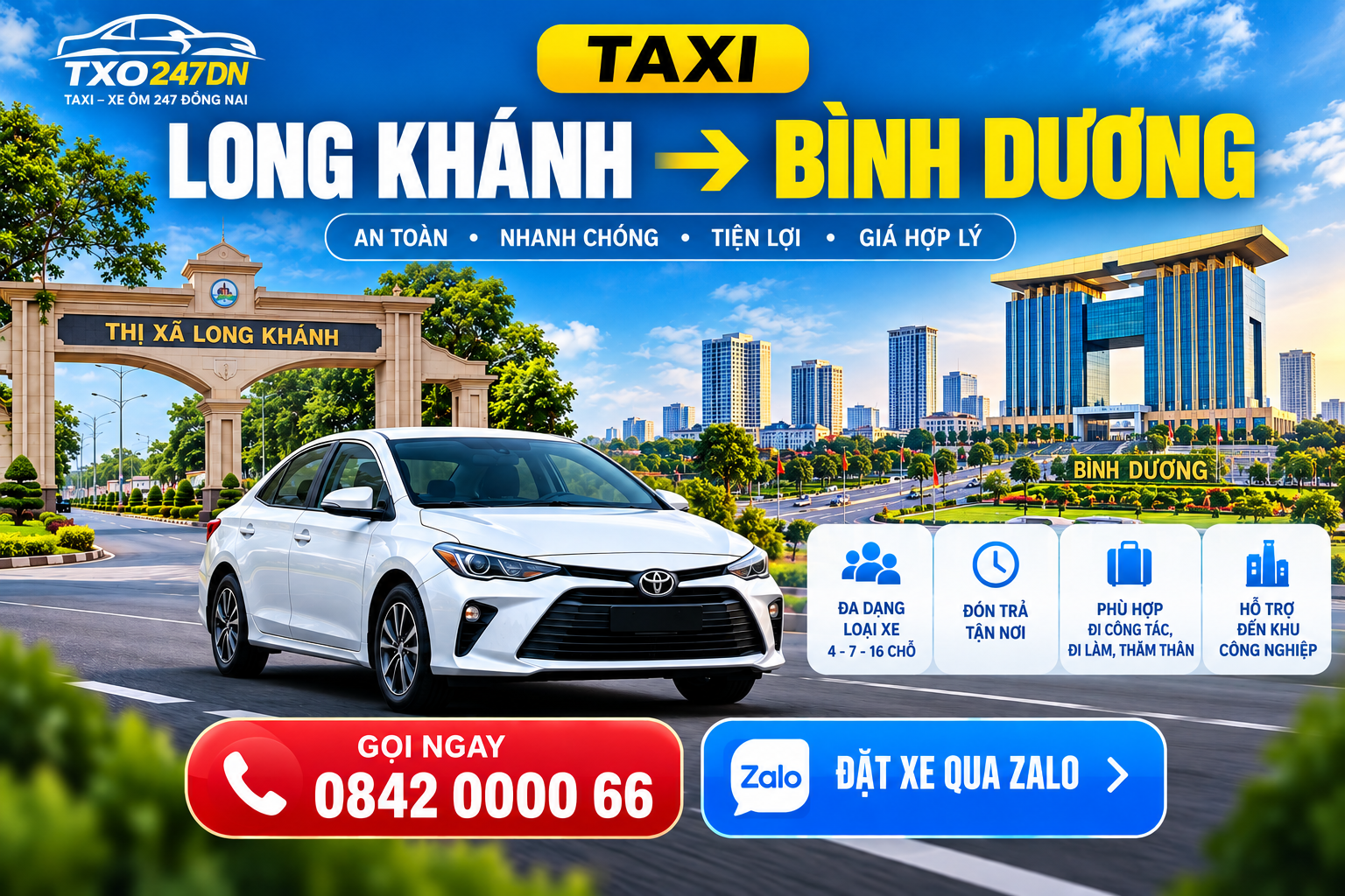 Taxi Long Khánh Đi Bình Dương