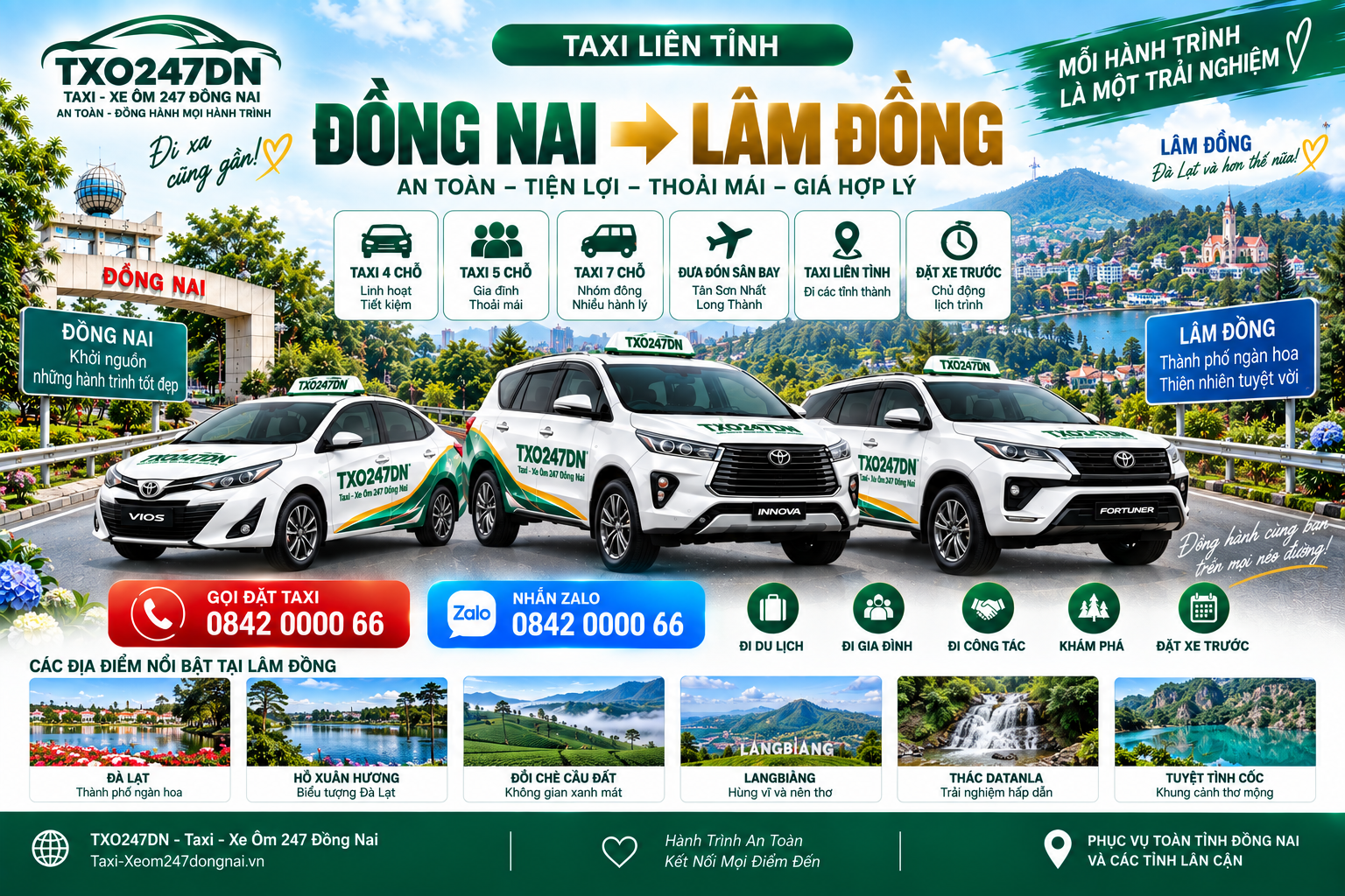 Taxi Đồng Nai Đi Lâm Đồng